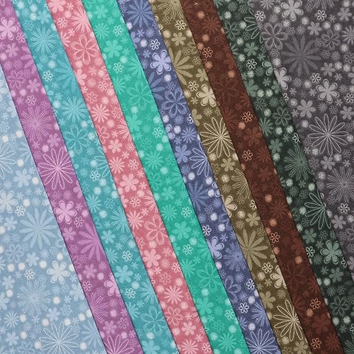 Miniatura 3 de Mook Fabrics Franela floral, corte azul camafeo por yarda