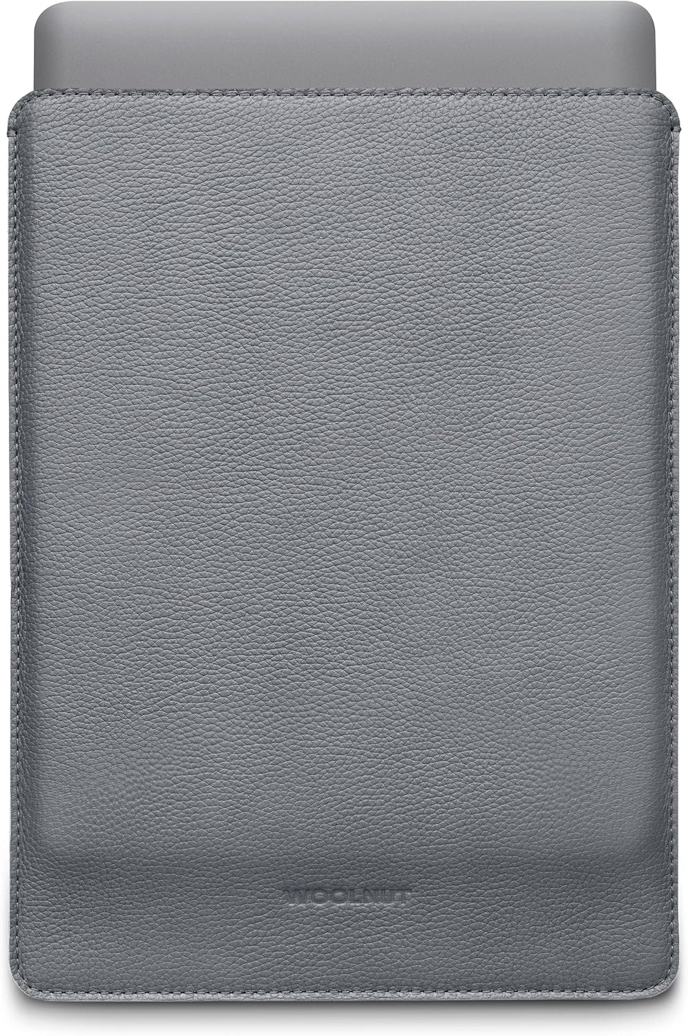 WOOLNUT Sleeve Case for MacBook Air 15 – Charge in Sleeve – Full-Grain Leather, Wool Felt Interior – Tailor-Made Fit – Scandinavian Design, Compatible with Apple MacBook Air 15 inch – Grey