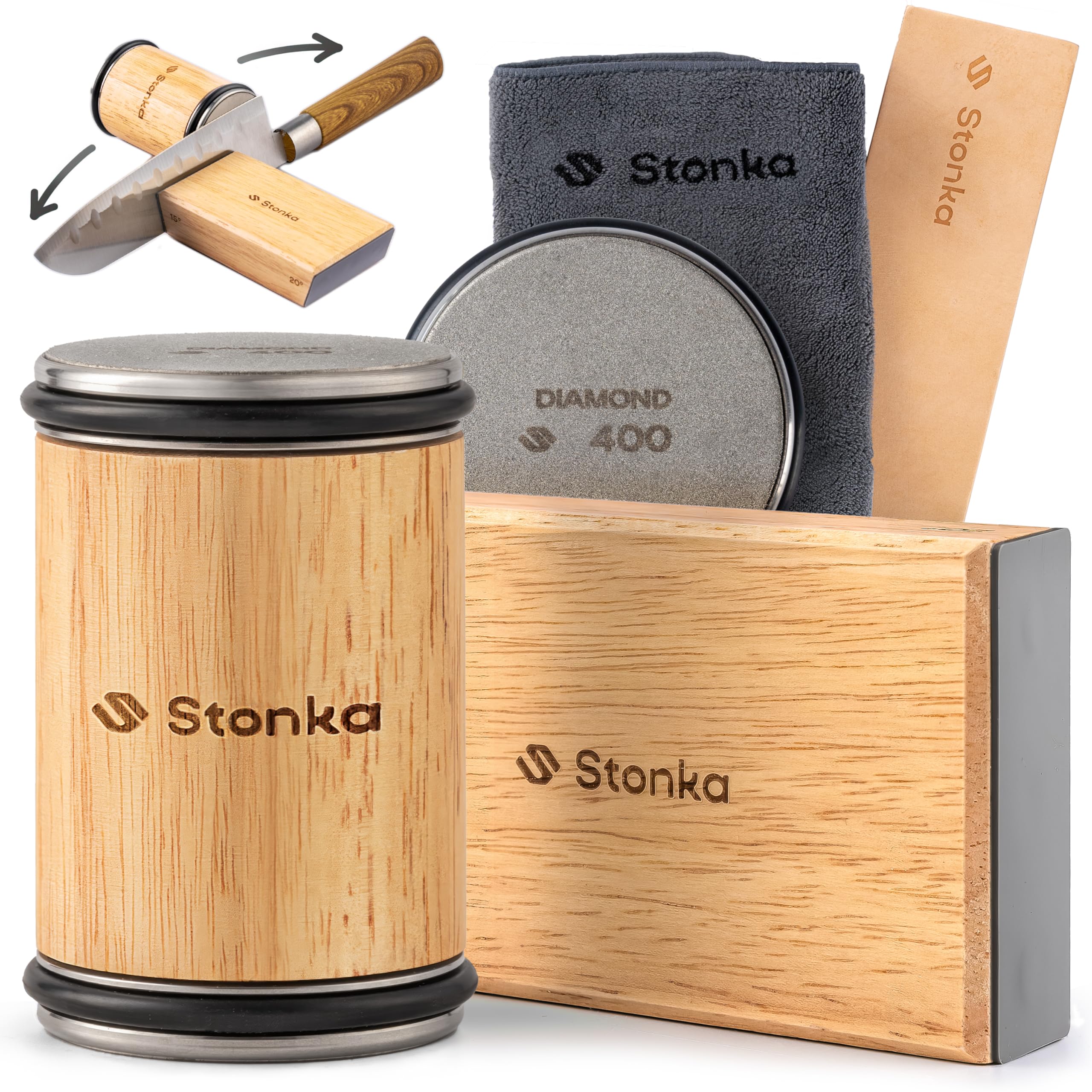 Stonka Oak Rolling Knife Sharpener Kit