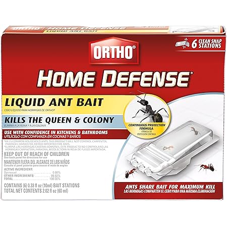 Ortho Home Defense Liquid Ant Bait - Kill the Ant Colony and the Queen, Use for Indoor Protection, Includes 6 Ant Trap Stations, 2.02 fl. oz.