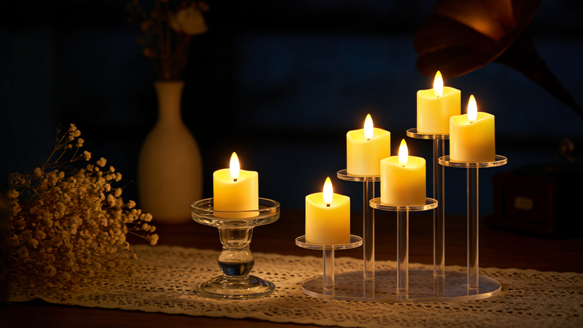 Image of 6 Pack Small Rechargeable Flameless Candles with Remote Timer | 1.5 inchx2 inch LED Tea Lights Votive Fake Candles Flickering Mini Candles Battery Operated for Halloween Wedding Party Home Decor
