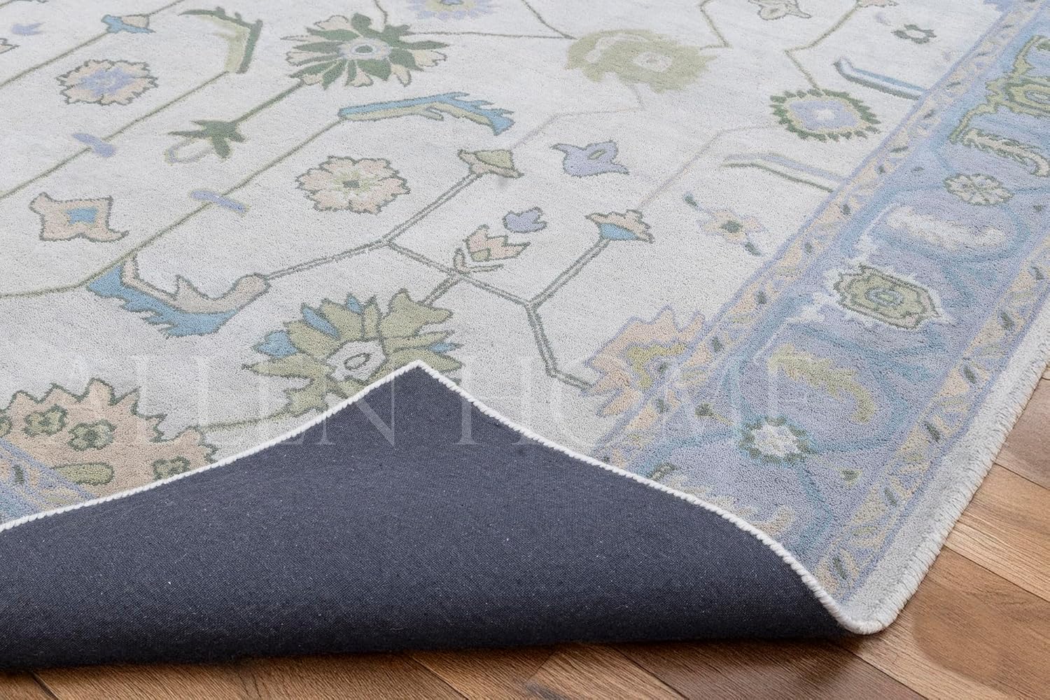 Hand Tufted Oushak Traditional Wool Area Rugs 5' x 8' - Durable - 100% Wool - Living Room, Dining Room, Bedroom, and Entryway Area Rugs - Oushak Lori Design Rug Light Blue