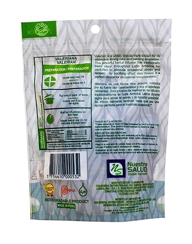 Miniatura 4 de Nuestra Salud - Té de raíz de valeriana Infusión de hierbas (1.41 oz) Raiz de Valeriana Hierbal