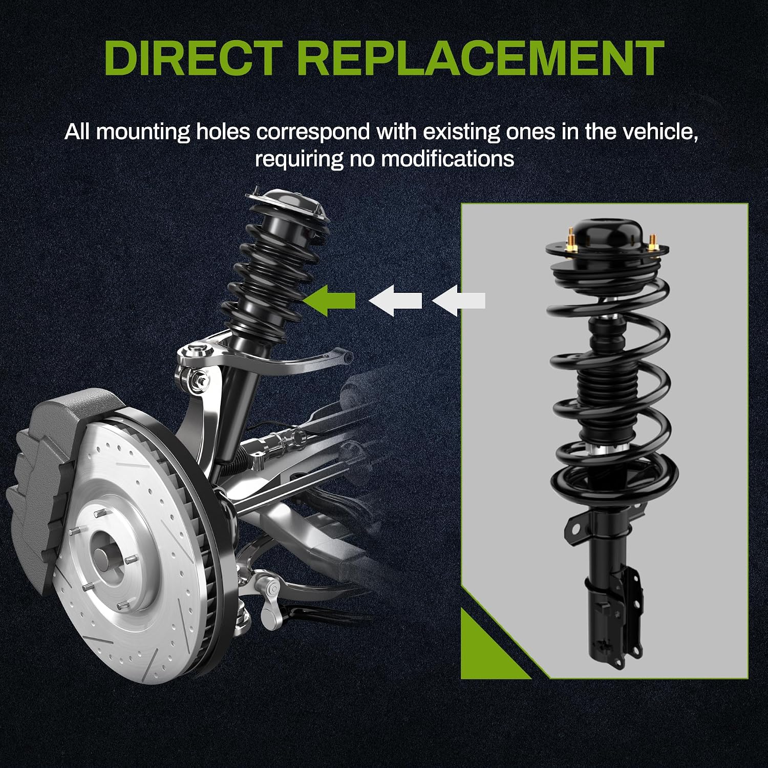 AUTOSAVER88 Front Complete Strut and Coil Spring Assembly Compatible with 2005-2010 Chevy Cobalt, 2006-2011 Chevy HHR, 2007-2009 Pontiac G5, 2005-2006 Pontiac Pursuit Shock Absorber