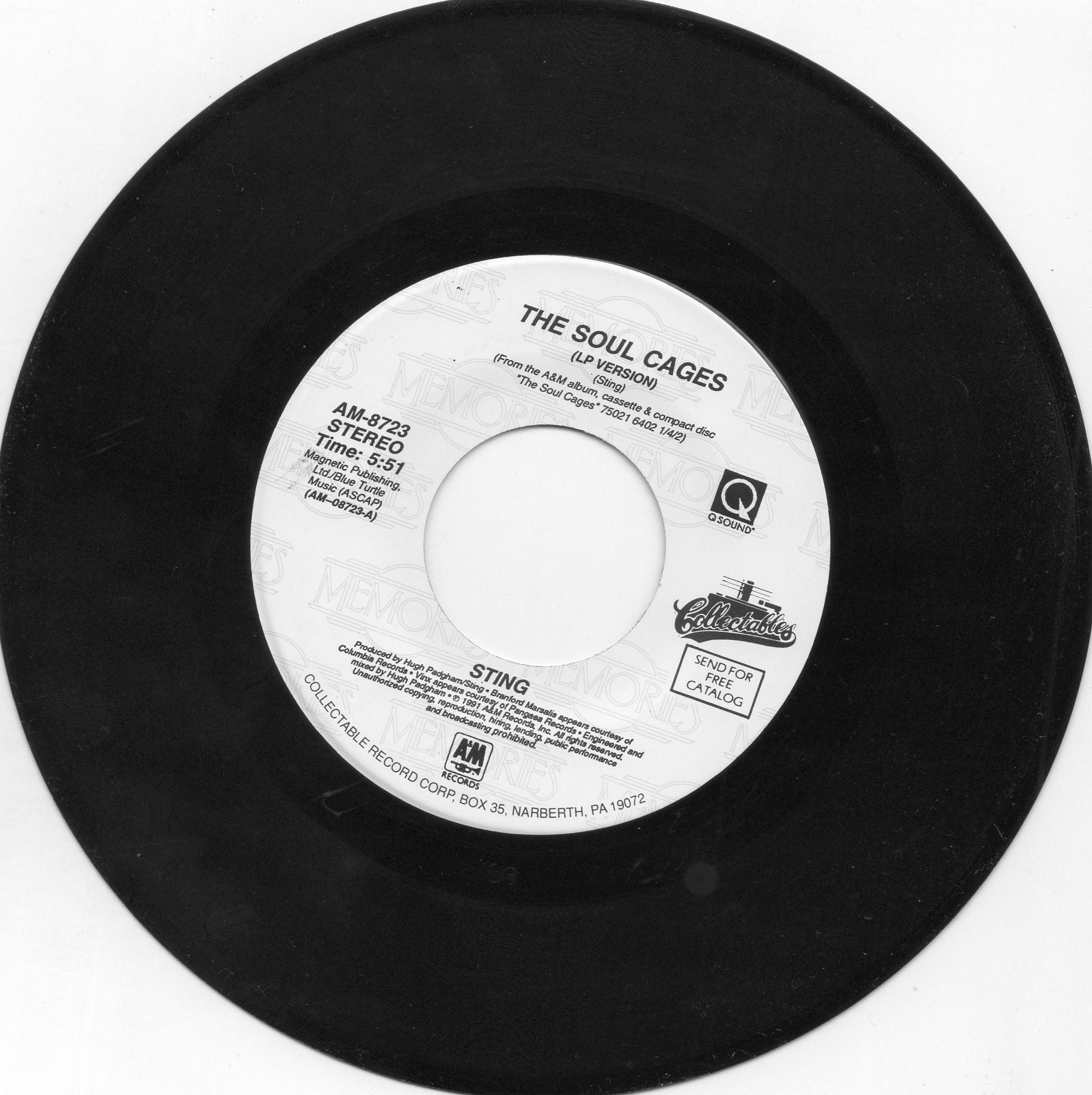 Amazon.co.jp: Soul cages (1991) / Vinyl single [Vinyl-Single 7
