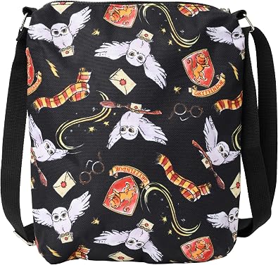 Harry Potter Womens Crossbody Bag Hogwarts Travel Purse Passport Gryffindor AOP