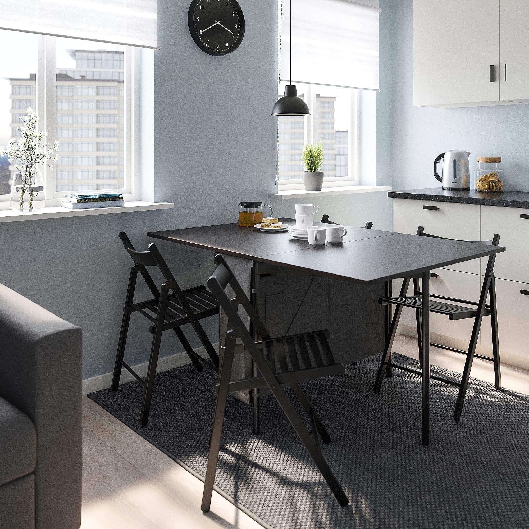 Amazon｜Ikea KALLHÄLL ゲートレグテーブル 収納付き 33/89/145x98 cm 