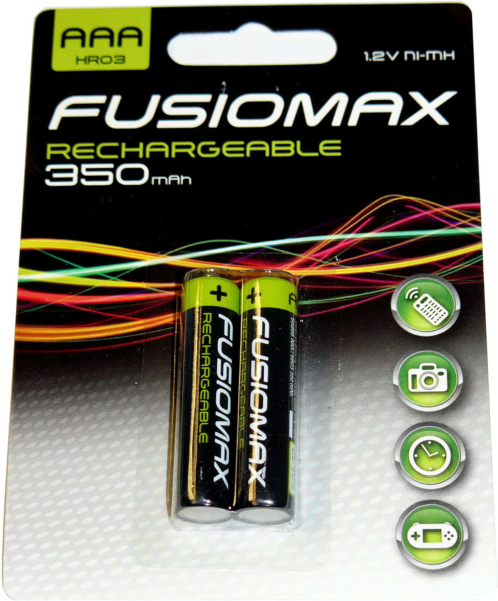 2 x FusioMax Ni-Mh Rechargeable Batteries AA Or AAA Blister Sealed (AAA)