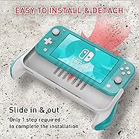Vista 4 de MEQI Funda de agarre compatible con Nintendo Switch Lite, cómoda y ergonómica funda protectora portátil para juegos, accesorios para consola Switch