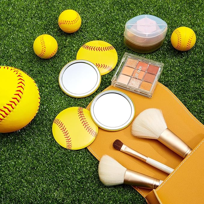 18 Espejos Compactos de Softball para Niñas Accesorios Regalo miniatura 5