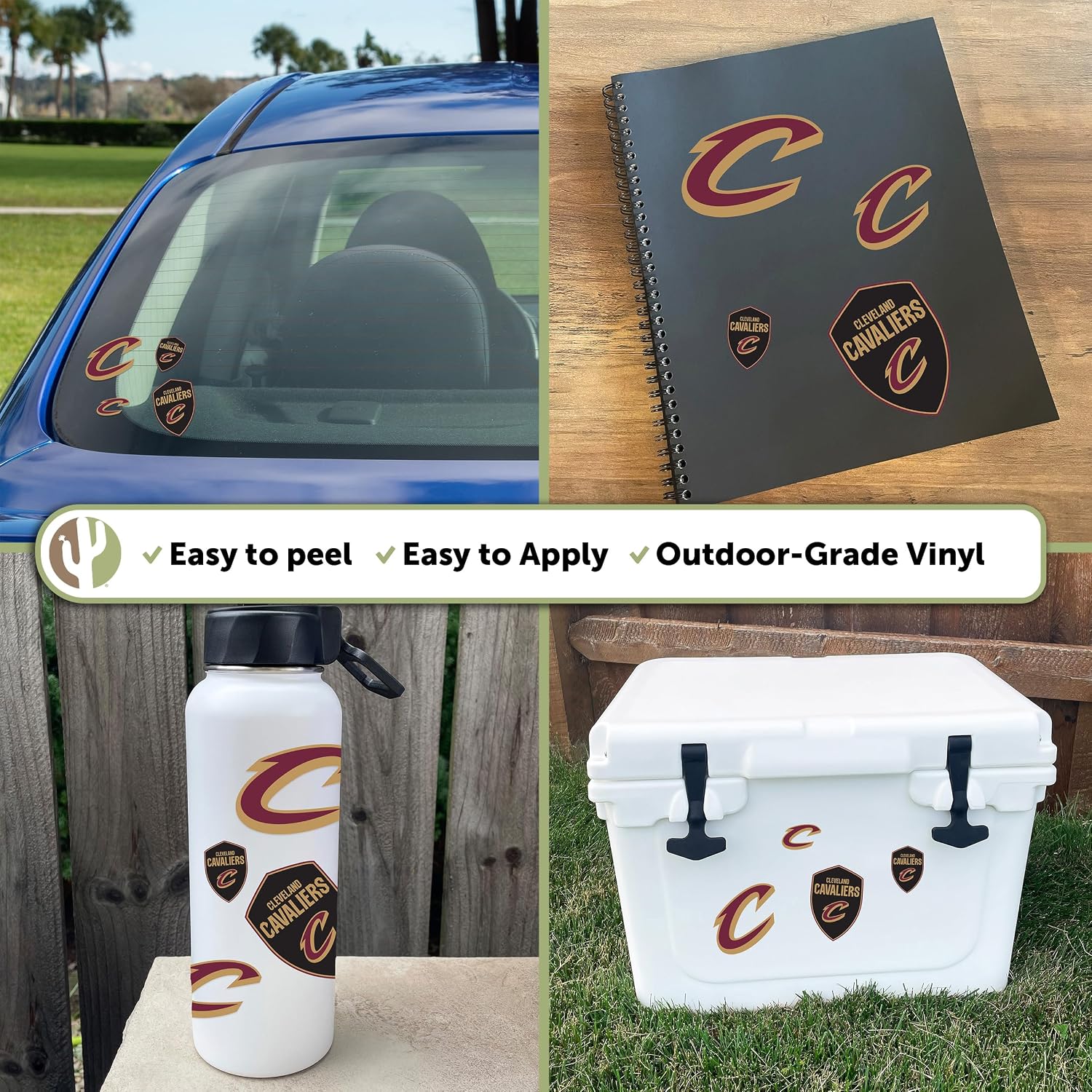 Desert Cactus Cleveland Cavaliers NBA Officially Licensed Sticker Vinyl Decal Laptop Water Bottle Car Scrapbook (Type 1-1)