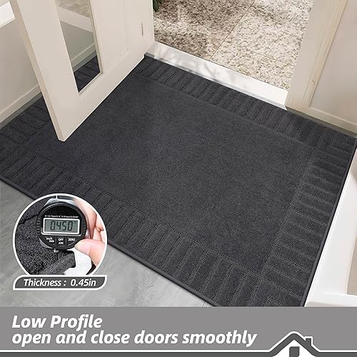 Miniatura 6 de BEQHAUSE Door-Mat - Tapete antideslizante para puertas principales, de perfil bajo, para la entrada de la puerta principal, resistente a la