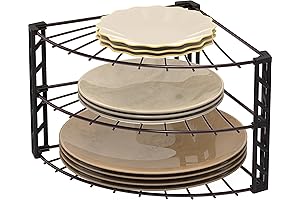 Simple Houseware 3-Tier Dish Organizer for Cabinet