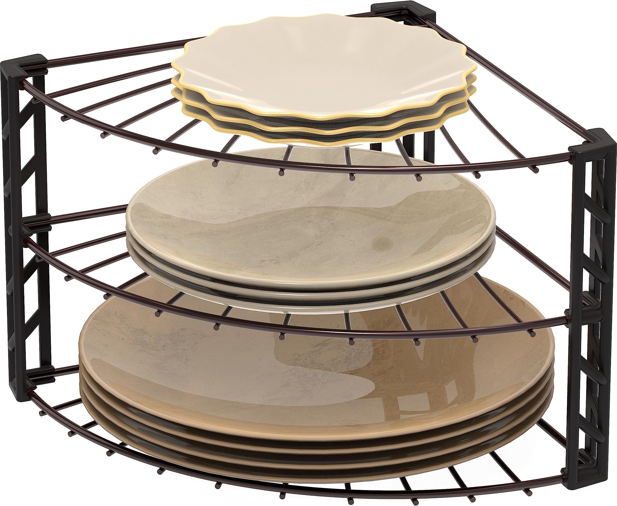 Simple Houseware 3-Tier Counter Corner Shelf Organizer, Bronze