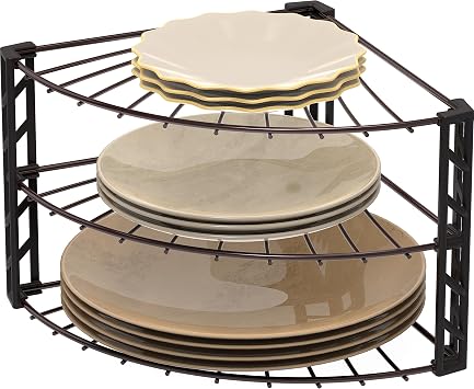 Simple Houseware 3-Tier Counter Corner Shelf Organizer, Bronze