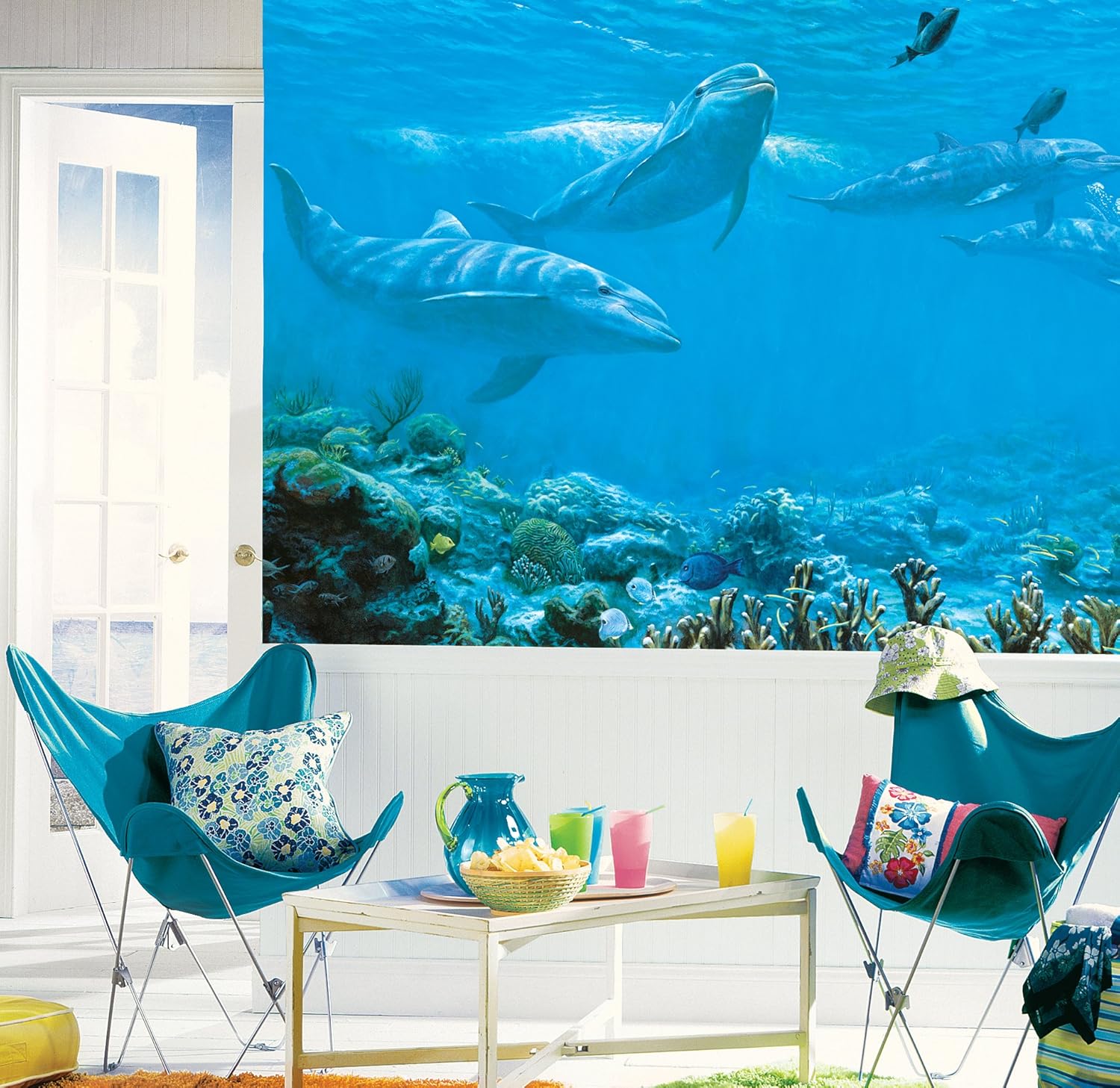 York Wallcoverings MP4959M Dolphin Large, Mural