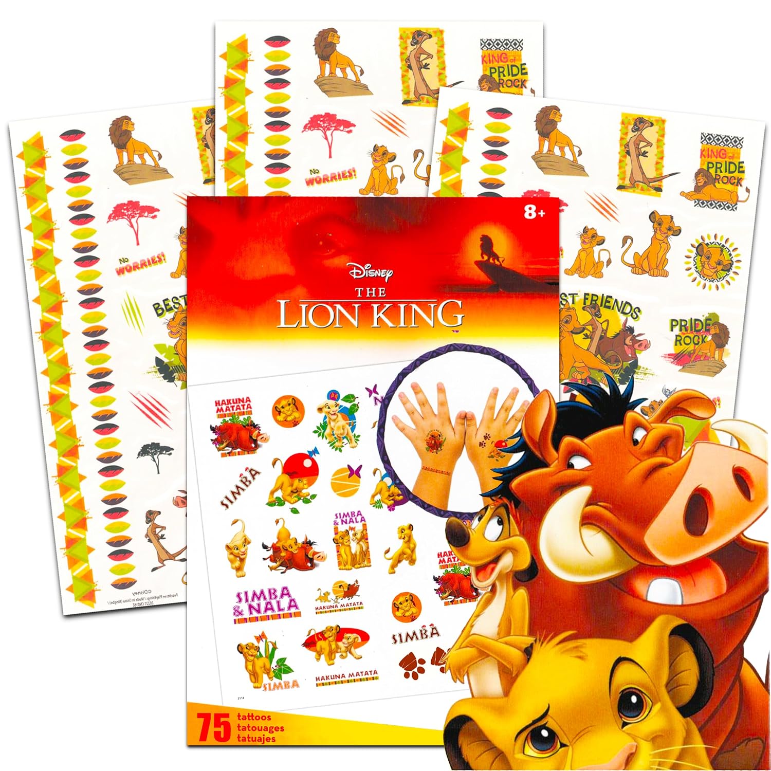 75 Pcs Disney Lion King Temporary Tattoos for Kids Bundle