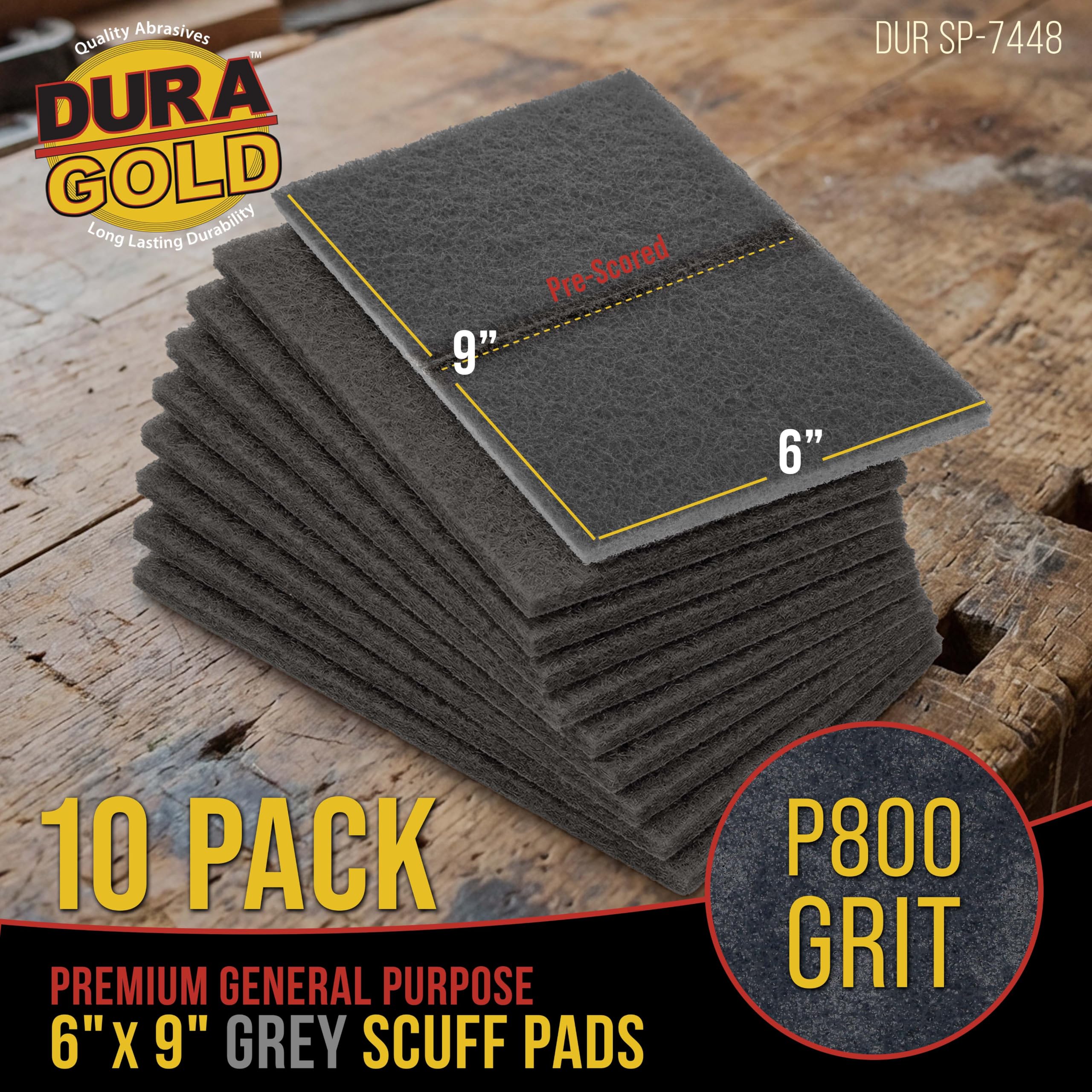 Dura-Gold Gray Scuff Pads - Box of 10 -2