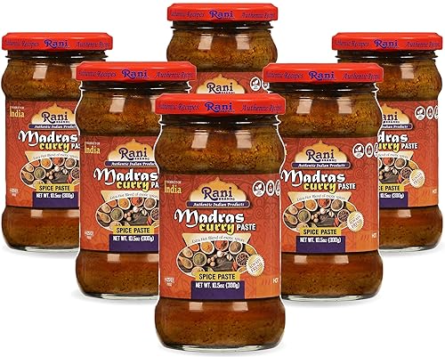 Miniatura 8 de Rani Madras - Pasta de especias para cocinar al curry de 10.5 onzas (10.58 oz) en tarro de vidrio  Sin colores  Todo natural  SIN OGM  Vegano  Sin