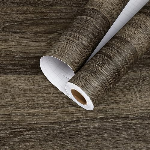 Miniatura 4 de Papel tapiz de madera rústica para despegar y pegar, papel de contacto con aspecto de madera marrón para encimeras, papel tapiz de grano de madera