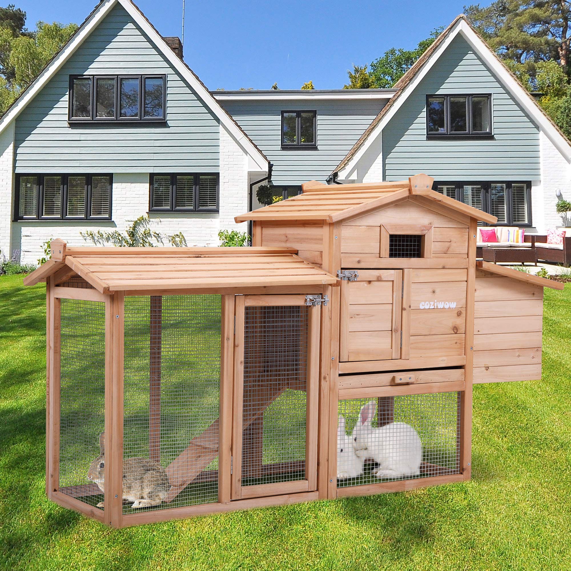 Buy COZIWOW Large Wooden Chicken Coops with Nesting Boxes for Laying