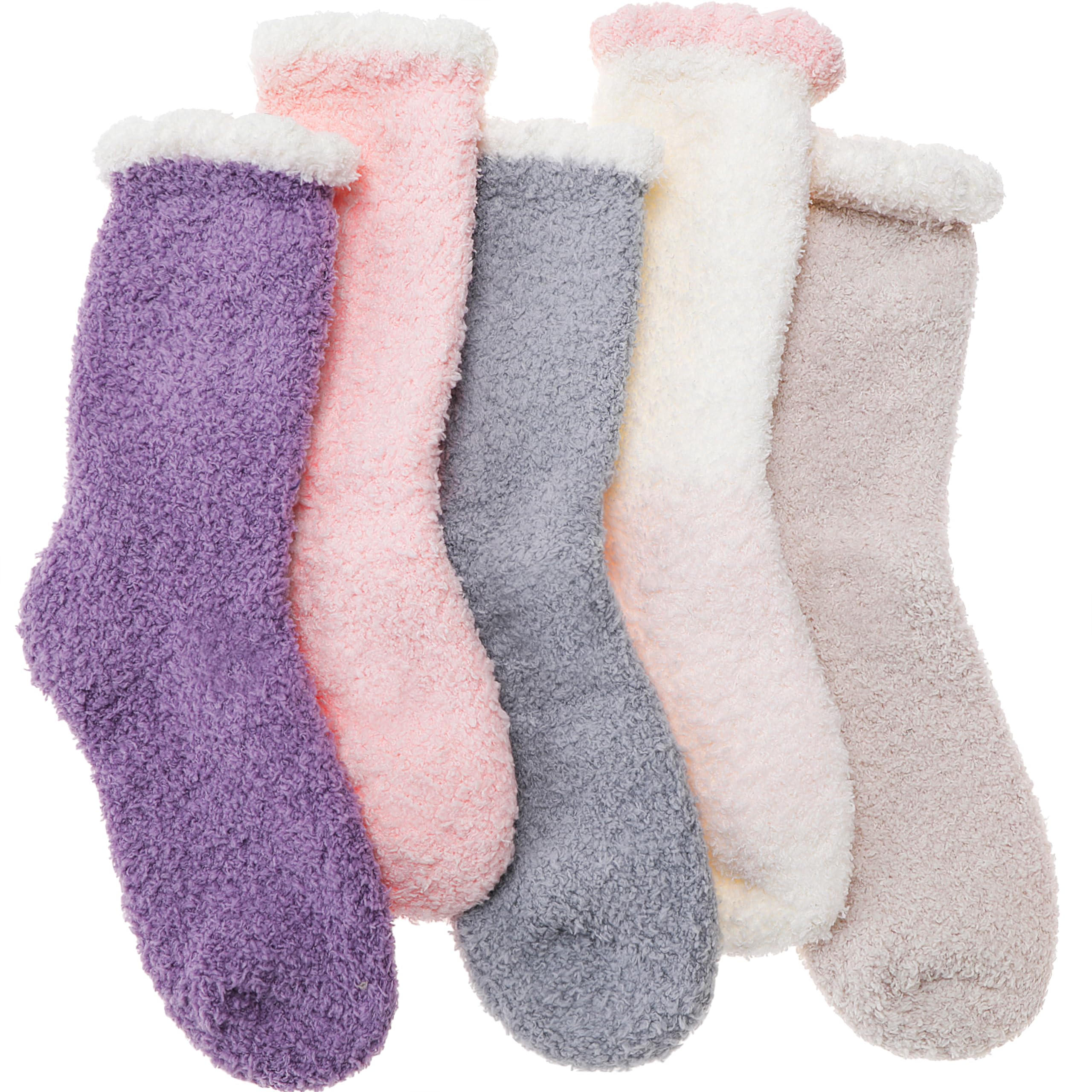 Ebmore Women's Multicolor B Fluffy Fuzzy Socks Slipper Soft Cabin Fleece Cosy Stocking Fillers Plush Winter Bed Gift Socks For (Multicolor B)