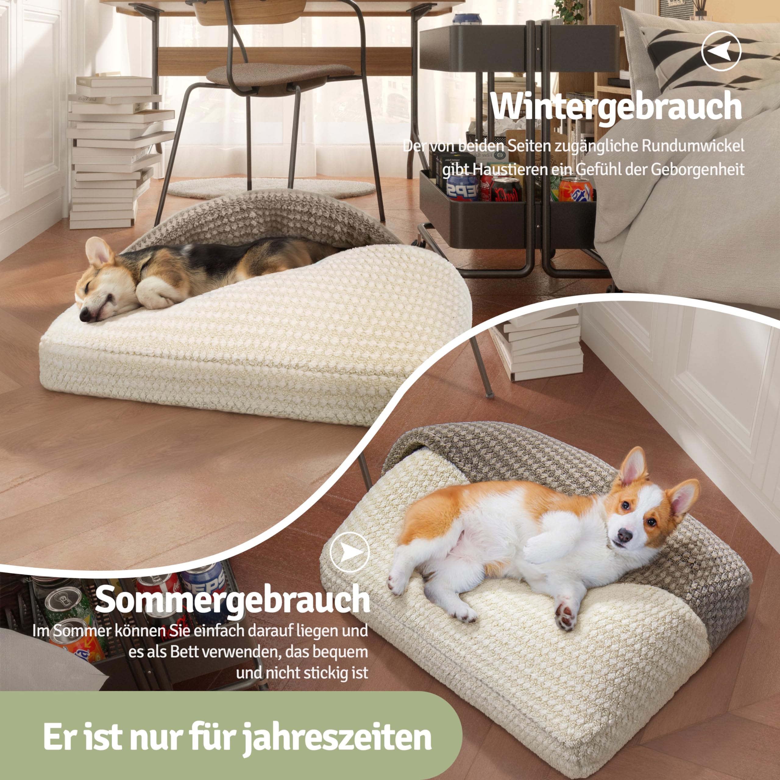 Cama para perros de tamaño mediano, 56 x 76 x 10 cm, cueva para gatos, cestas para perros, sofá para perros, saco de dormir para gatos