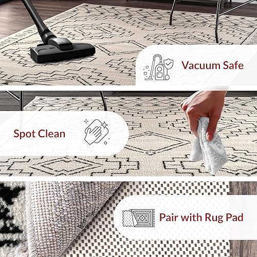 Miniatura 2 de nuLOOM Creek - Alfombra tribal marroquí, 4 x 6 pies, color gris