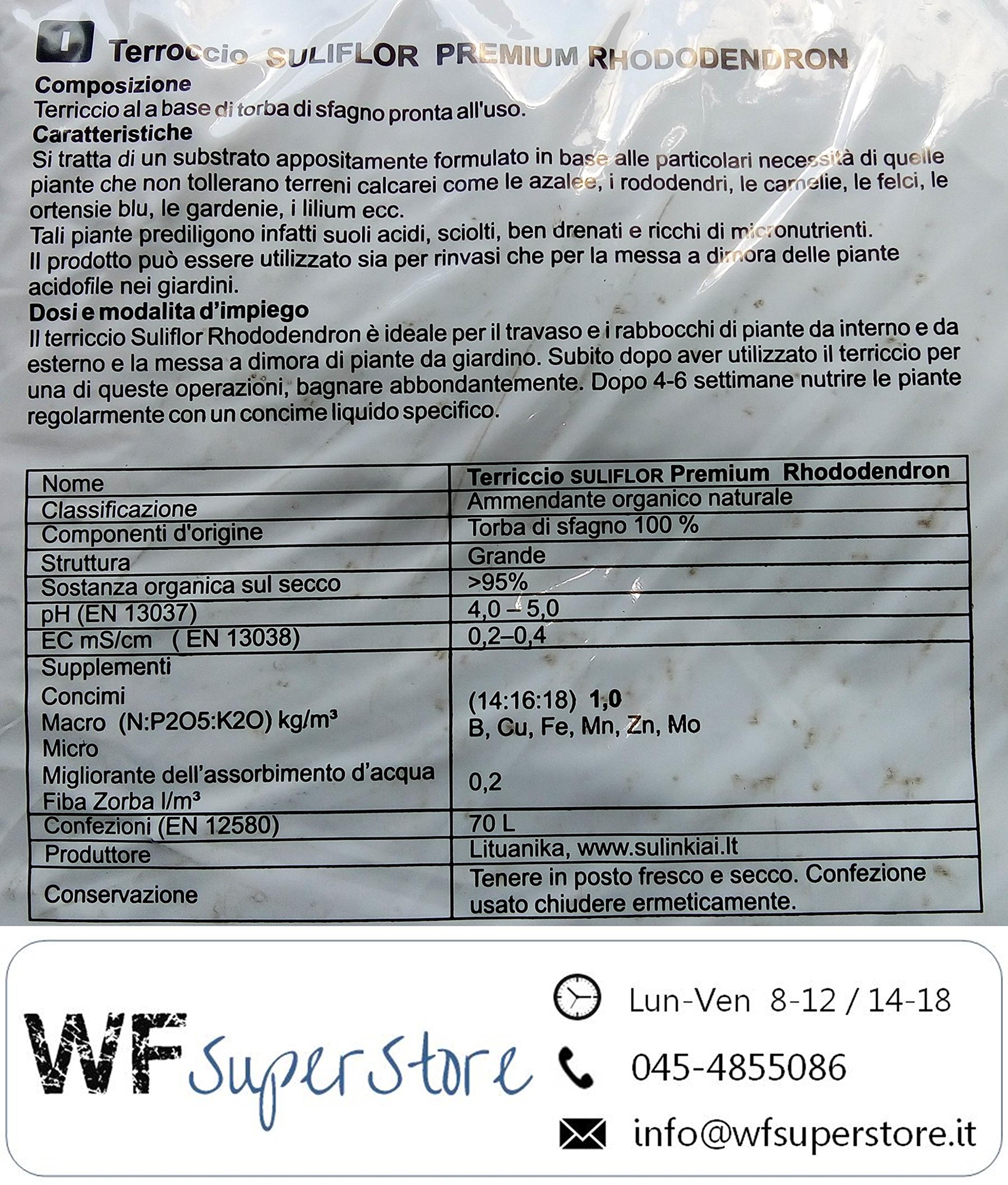Terriccio specifico per acidofile Premium - sacchi da 70 lt. (5 sacchi da lt.70)