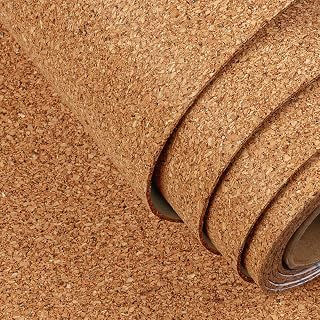 FunStick Self Adhesive Cork Board Roll for Wall Decor 1.5mm Thick 12"x78.8" Brown Birch Wood Cork Bulletin Boards for Walls Peel and Stick Pin Cork Board Sheet for Office Dorm Home Pictures DIY Crafts