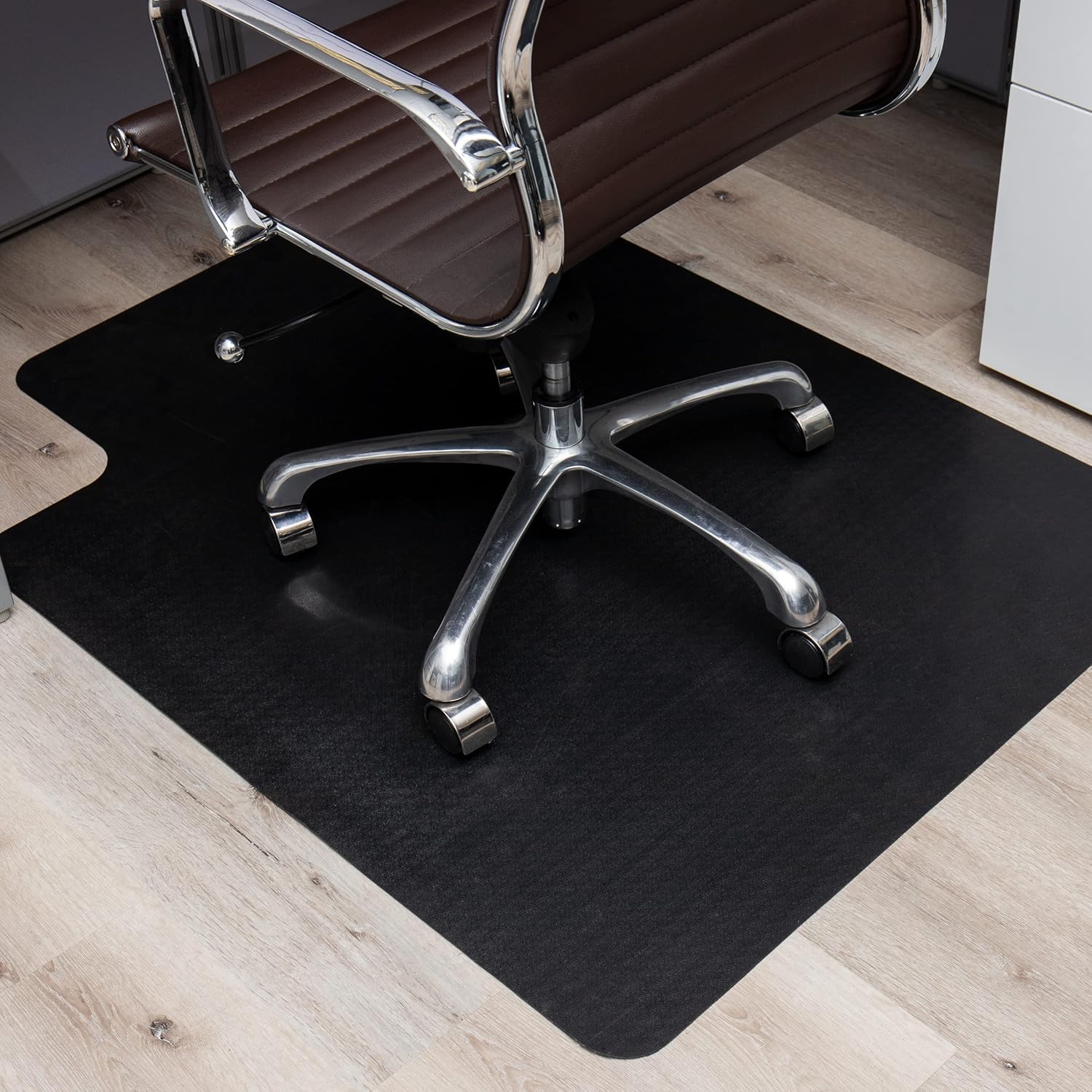 Mind Reader Office Chair Mat for Hardwood Floors, Under Desk Floor Protector, PVC, 35.5" L x 47.5" W x 0.0625" H, Set of 2, Black