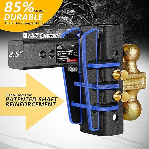 Miniatura 5 de Enganche de remolque para receptor de 2.5 pulgadas, enganche de caída ajustable de 6 pulgadas, 28,000 libras GTW- enganche de remolque para camión
