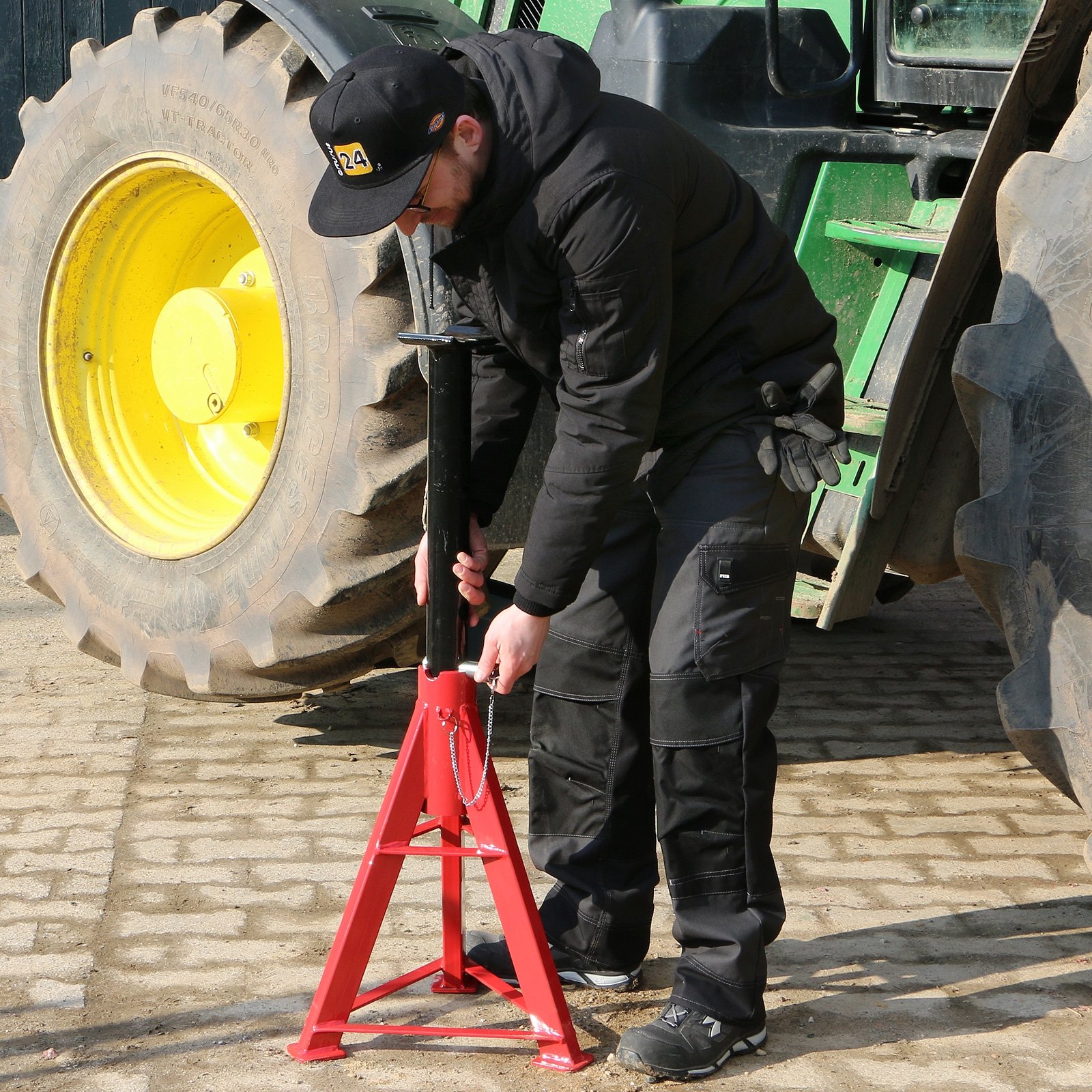 JJ® chandelle de calage 16 000 kg Hauteur Réglable 670–1 020 mm Charges Lourdes stütz Tréteaux/16 T Camion Tracteur Caravane, etc.