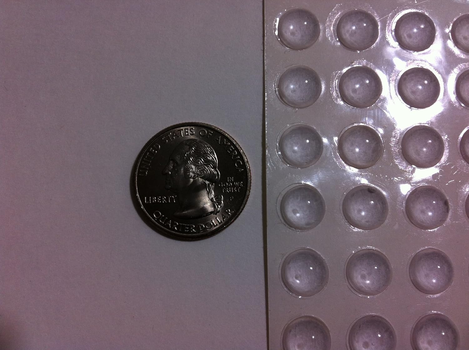 Small Clear 9.5mm Dia (0.374") X 3.8mm H (0.15") Round Cabinet and Furniture Bumpers - 576 Pack