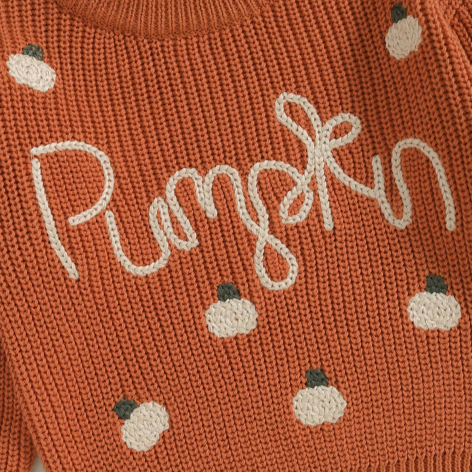Baby Boy Girl Thanksgiving Sweater Pumpkin Print Ribbed Knit Pullover Toddler Long Sleeve Tops Fall Winter Clothes - Image 4