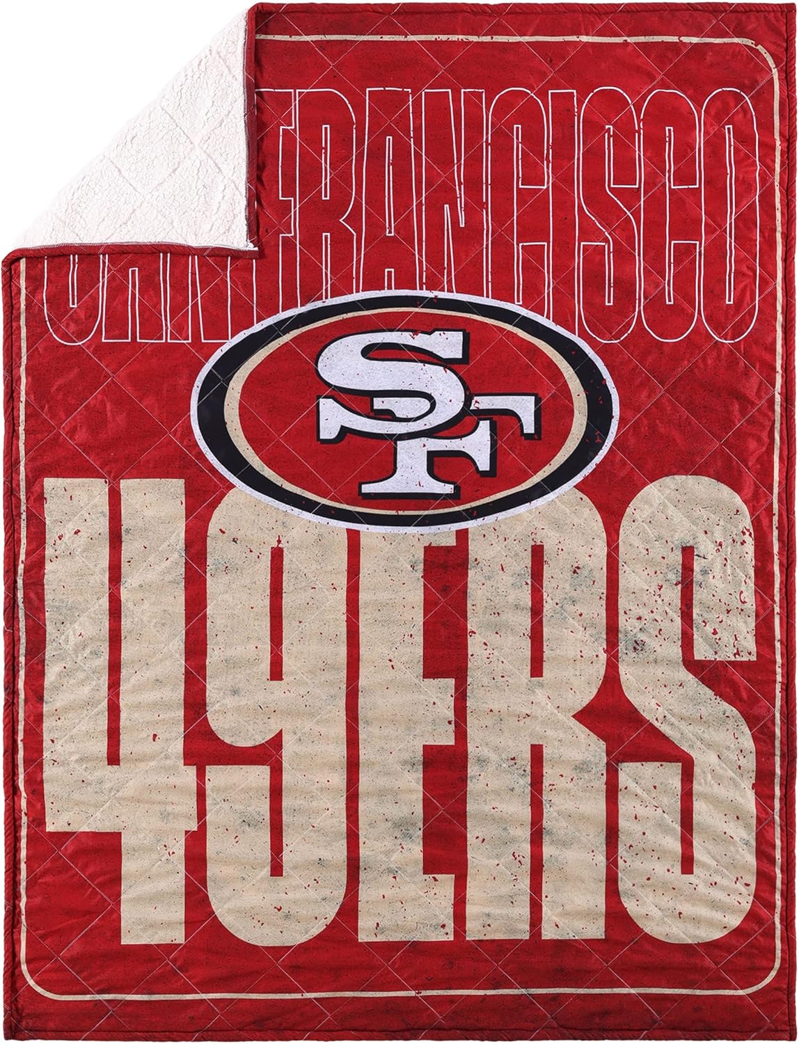 FOCO NFL Unisex-Adult NFL Team Logo 80" x 60" Big Game Sherpa Lined Throw Blanket