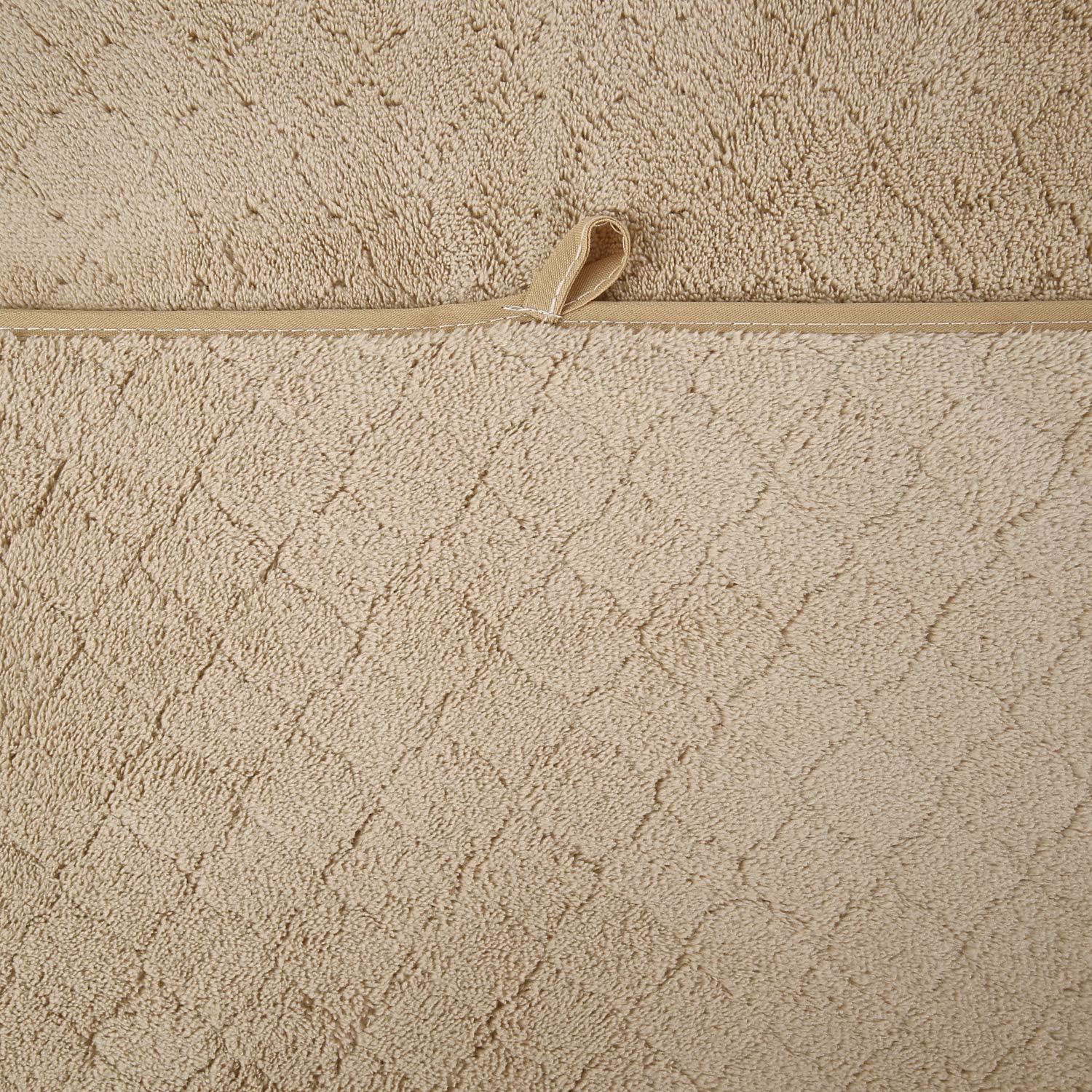Monarca Plush Fleece Towel Set 2 Packs, Microfiber Bath Towel - 30"x60", Absorbent & Fast Drying (Camel-Grid Pattern)