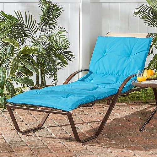 Miniatura 3 de Greendale Home Fashions Cojín de tumbona ligero para exteriores de 72" x 25", ártico