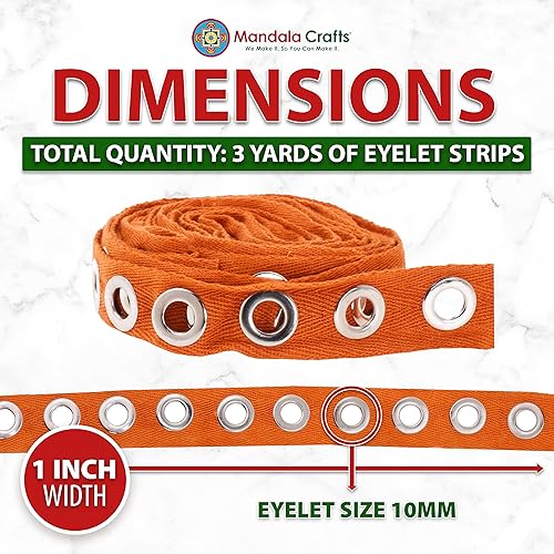 Miniatura 13 de Mandala Crafts The Yard - Cinta de ojales de color azul marino para corsé de ropa, 3 yardas de 0.315 in, cinta de ojales de acero inoxidable Cinta