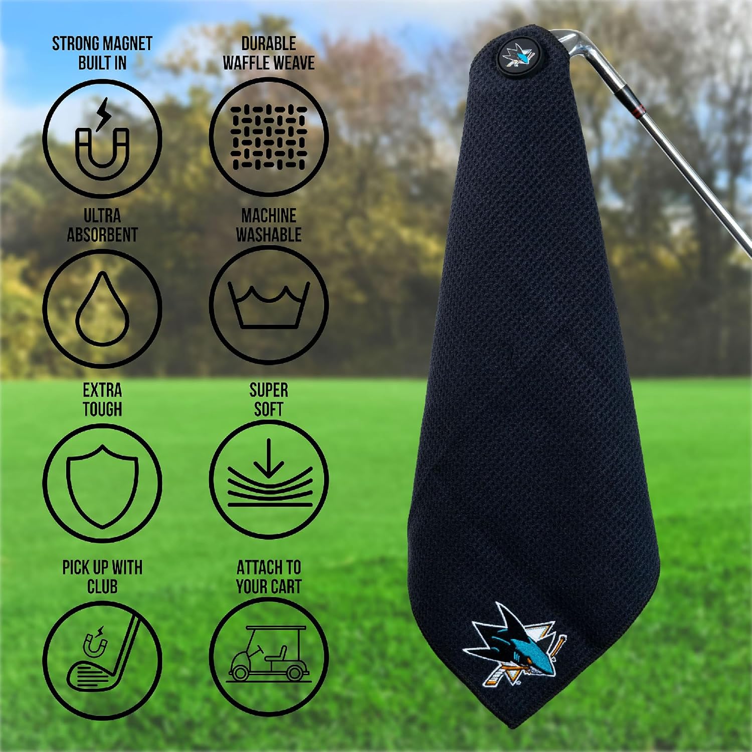 Team Golf / Parrot Paddles NHL San Jose Sharks Magnetic Microfiber Towel