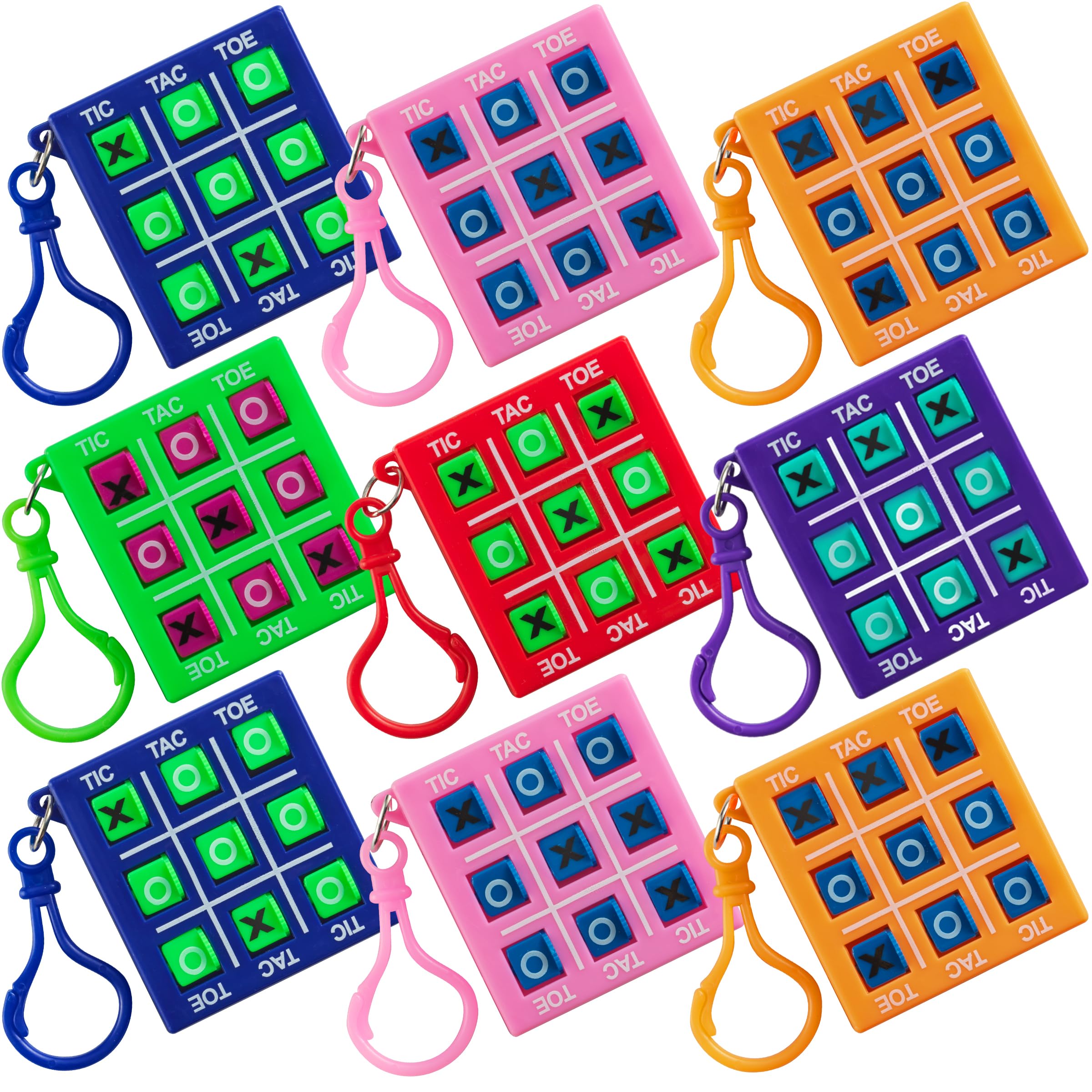 Photo 1 of 12 Mini Tic Tac Toe Games - Party Favors for Kids 3-5 and Up - 2-Inch Travel Size - Tic-Tac-Toe Keychain Game for Boys & Girls - Goody Bag Stuffers, Classroom Prizes, Valentine's Day, Birthday Gifts