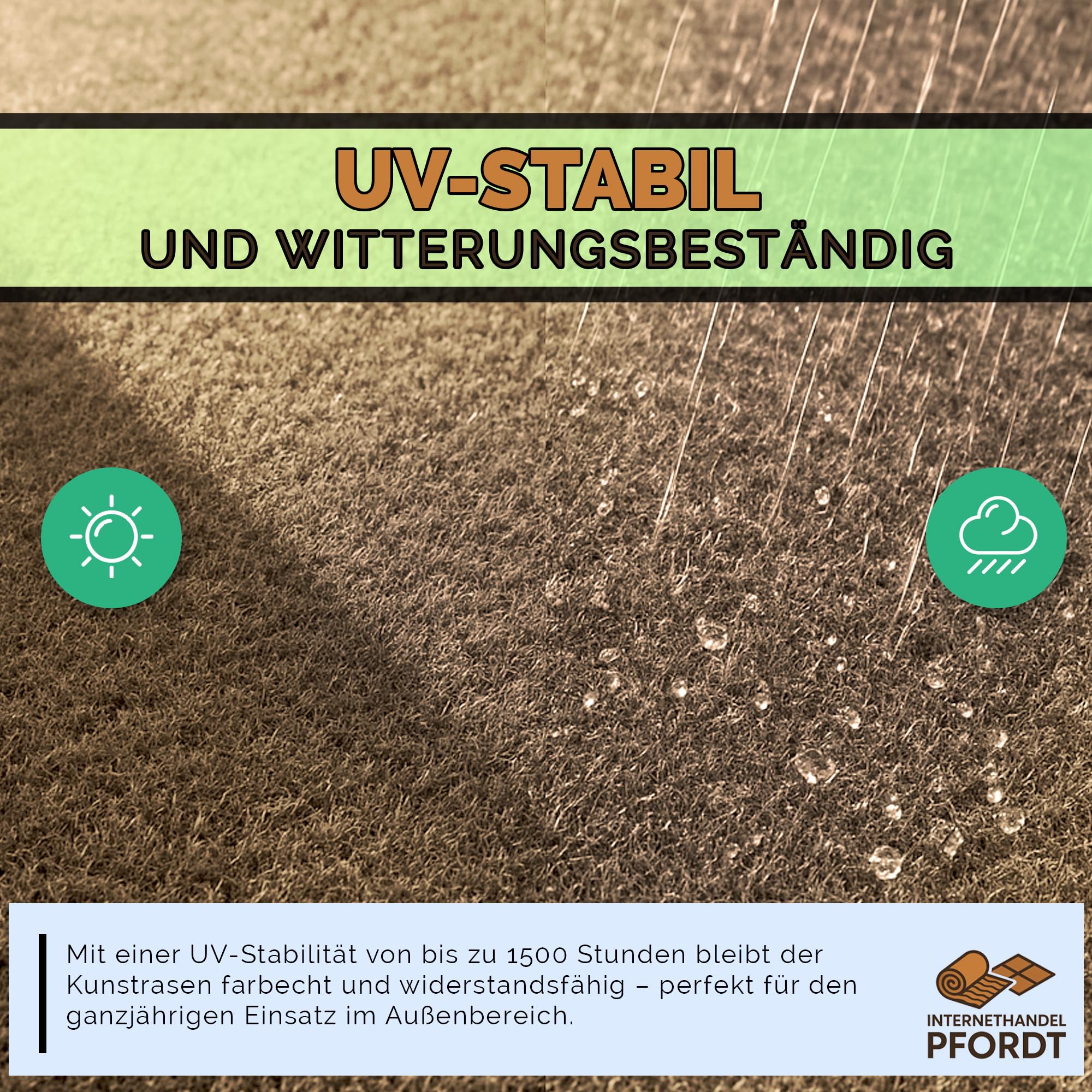 Kunstrasen Premium Dream 200x400 cm Beige, Wetterfester Rasenteppich für Balkon, Terrasse & Garten, pflegeleicht