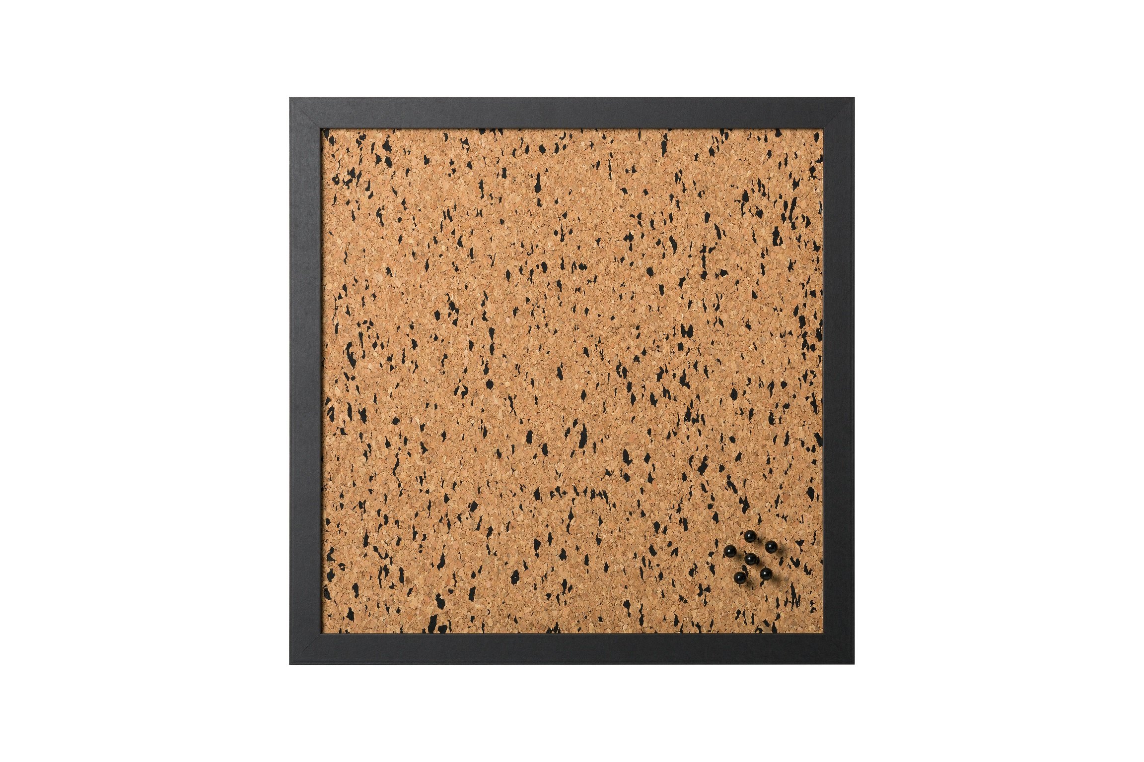 Bi-Office, B&W Poster Board, Corks with EVA Buttons, Black MDF Frame, 45 x 45 cm
