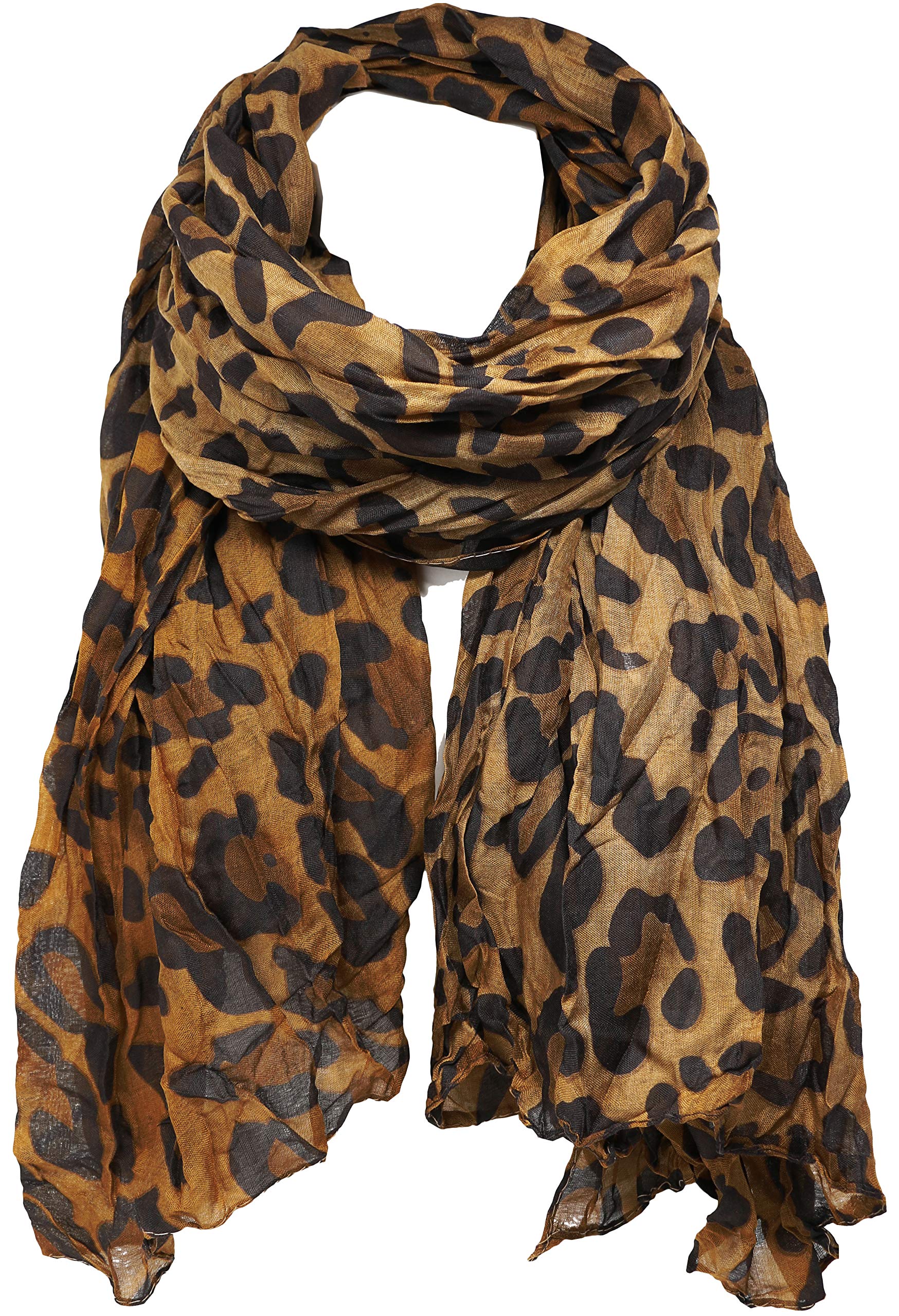 KMystic Classic Leopard Print Scarf, Classic Brown, One size