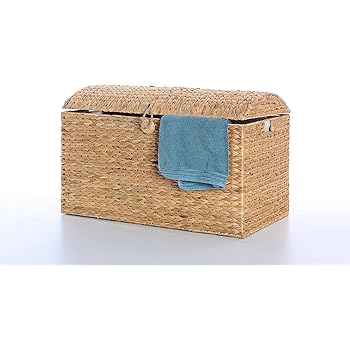 Casa Mina Truhe Wäschetruhe aus Wasserhyazinthe Burma Natur (60x32cm