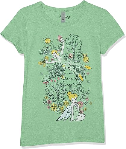 Disney Little Big Tinkerbell Summer Time T-shirt à manches courtes pour fille, V