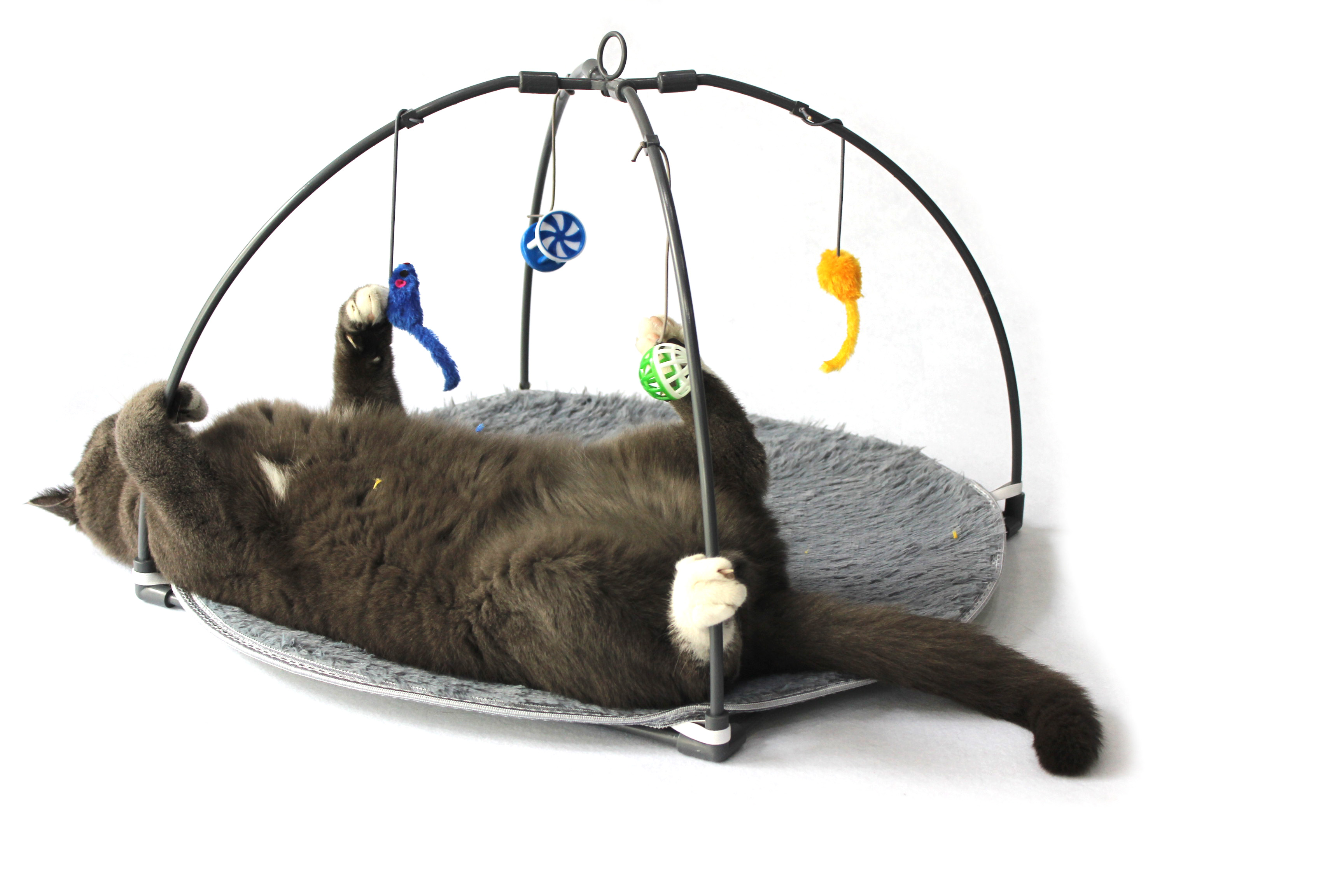 Winsterch Cat Toys Interactive Activity Center Play Mat with Hanging Toy Balls,Cat Kitten Bed Toys (23.62''x 23.62''x 13… - Image 5