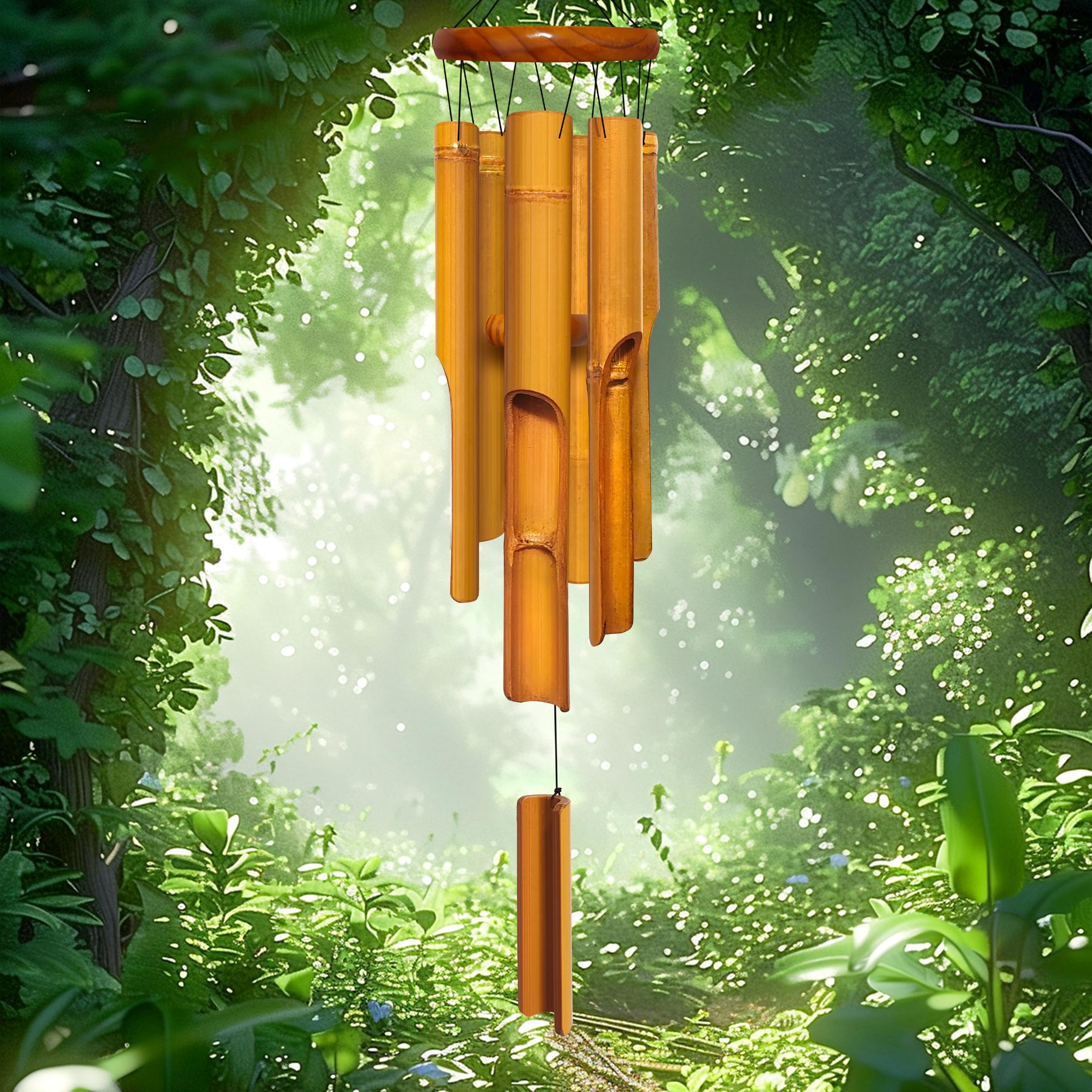 30 Inch Bamboo Wind Chimes 6 Pipes