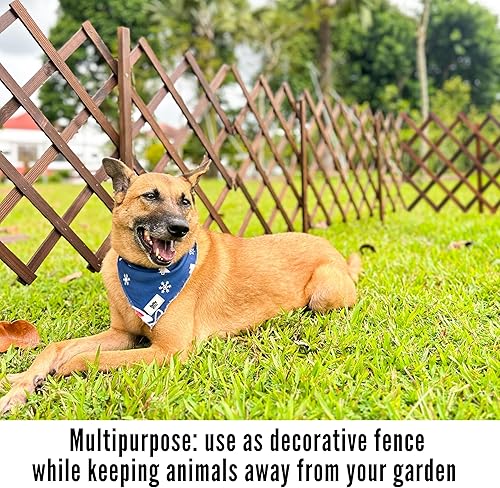 Miniatura 7 de ShopLaLa Valla de jardín  Paquete de 2, total de 12 pies de largo, bordes de flores de celosía de madera para patio, césped, paisaje, patio,
