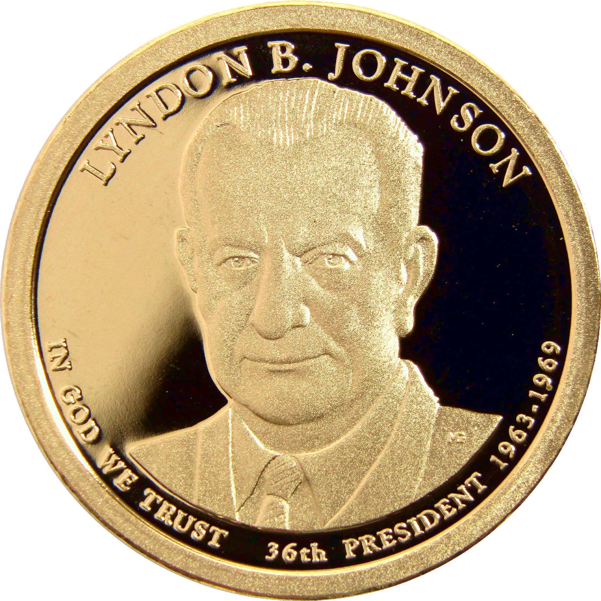 2015 S Lyndon B Johnson Presidential Dollar Choice Proof $1 Coin
